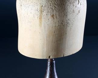 Vintage Midwest H.B. & D. Co. Wood Block Hat Mold Millinery Form 796 Size 22. 1/2  On Stand	14x5.5x7.25inb	199080
