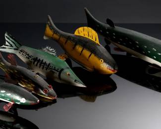 Lot of 5 Unsigned Fish Decoys Folk Art 		196249
