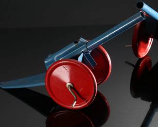 Lot of 2 Vintage Pressed Steel Canons 	7x5x14.5in	196152
