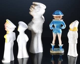 Lot of 5 Vintage Carnival Chalkware Military Women Figures 		196089
