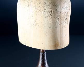 Vintage Midwest H.B. & D. Co. Wood Block Hat Mold Millinery Form 796 Size 22. 1/2  On Stand	14x5.5x7.25inb	199080
