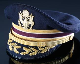 US Army Military Officer’s Dress Visor Hat Officer Cap Top Rank Louisville Cap Co	Size 7 1/8	199118
