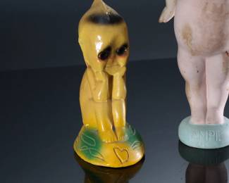 Lot of 2 Vintage Carnival Chalkware Kewpie Dolls Figure Statues - Vampie Doll 1919 - Yellow Kewpie	Vampie 13x6x4 in Yellow Kewpie 8x3x4 in	198050
