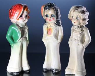 Lot of 3 Vintage Carnival Chalkware Flapper Girl		196080
