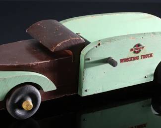 Vintage Buddy L Wrecking Truck Wood	4.5x4.5x15.75in	196069
