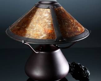 Craftsman Style Mica 007-01-0 Copper Beanpot Table Lamp	13.75in H x 14.5in Diameter 	199155
