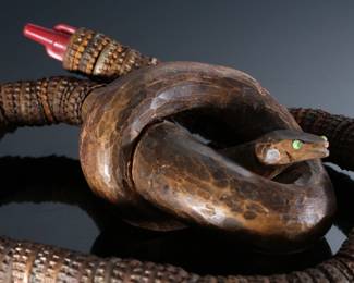 Bottle Cap Snake Rustic Folk Art 	36in long when uncoiled 	196193
