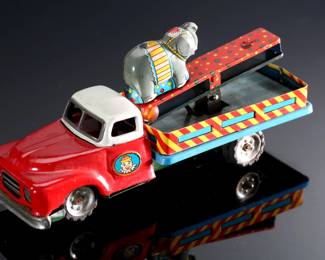 Vintage Japanese Tin Litho Toy Circus Truck Clown Elephant	4x3x8in	196064
