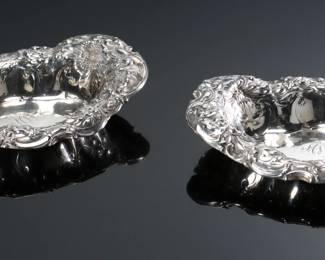 2pc Sterling Silver Gorham Repousse Floral Dish/Bowl	1.4x6.8x5in 	199165
