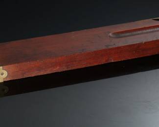 Antique 28in Stanley Rule & Level&nbsp;Brass & Wood Level 	28.25x3.15x1.35in	199021
