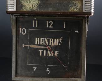 AS-IS Benrus Time Antique Art Deco Electric Advertising Clock	15x14.25x4in	289023
