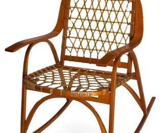 1960s Vintage Snowshoe Rocking Arm Chair SnoCraft Norway Maine	35x21.5x31in	196186

