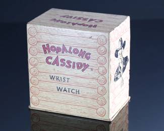 1950s Vintage Hopalong Cassidy Kids Watch in Box 	Box: 4.25x4.25x3in 	196094
