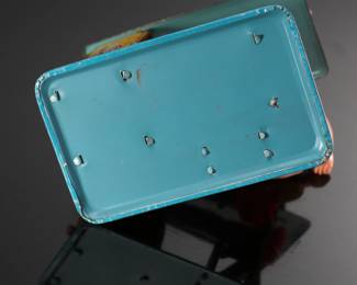 Vintage Japanese Tin & Celluloid Windup Lucky Baby Sewing Machine Toy	5.5x4.75x3.25in	196107
