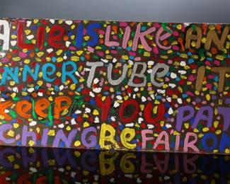 *Original* Art L.V. Hull Acrylic on Board Painting LV Folk Art	13.25x25.25in	196225
