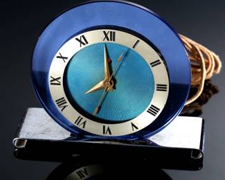1937 Telechron "Casino" Art Deco Electric Clock AF65 BLUE	6.25x7.25x2.25in	196055
