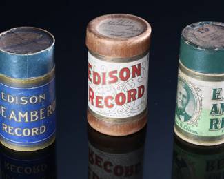 Lot of 3 Antique Phonograph Cylinder Thomas Edison Records - Blue Amber Record - Amberol Record - #9836 #19 & #1724	5 x 5.5 x 5.5 in	198016
