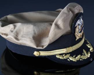 US Navy Military Sealift Command Officer Dress Visor Hat Cap	Size: unmarked look like 7.25	199121
