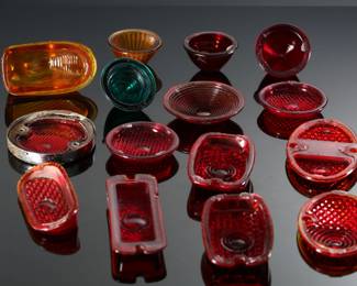 Lot of 15 Vintage Automative Tail Light Lenses Etc 		196176
