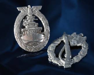 WWII German Infantry Assault Badge & High Seas Fleet War Badge	56.5mmx43mm	199101

