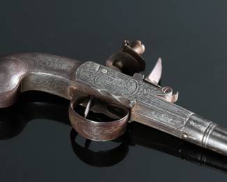 Matched Pair Seglas London Flintlock Pistols in Display Case Flint Lock 	Pistol: 5.6x0.65x2.8in<BR>Display: 2.5x11.5x9in	199154
