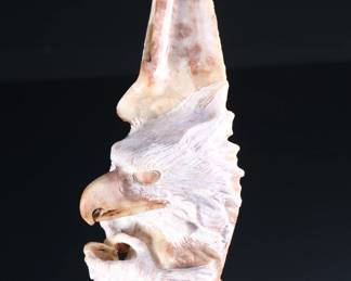 Alvin K Marshall Navajo Hand Carved Alabaster Stone Eagle Sculpture - Native American Art - Signed AKM	9 x 5 x 6 in	198017
