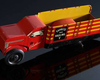 Vintage Walt Reach Toy Courtland Tin Litho Wind-Up Truck Express and Hauling AS-IS	3x2.5x8.75in	196131
