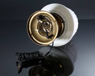 Art Deco Milk Glass Acorn Lamp Light Fixture 	12in H x 7.5in Diameter 	196217
