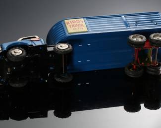 Vintage Japan "Kiddy Truck Co"&nbsp;Truck with Trailer Tin Toy 	4x3.5x13in	196143

