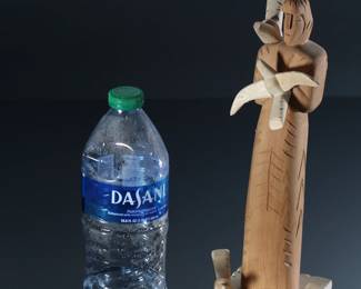 Chris Ortiz Cordova New Mexico Carved Wood St. Francis of Assisi Figure  	10.5x3x3.25in	196222
