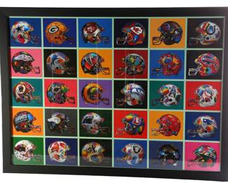 Peter Max 1996 Helmet Montage Poster Super Bowl XXX	Frame: 23.75x32.25x0.75in	199071
