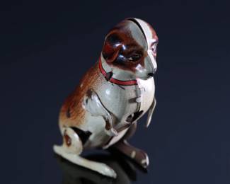 Vintage Tin Litho Wind Up Dog Toy Germany Made in US Zone 	2x1x1.5in	196129
