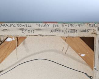 *Original* Painting Mark Mcdowell Study for D-Incline 1989 Acrylic on Canvas Art  	20x16x1.5in	196194
