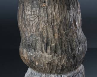 Vintage Folk Art Sculpture Carved Wood Head 	16x8x7in	196229
