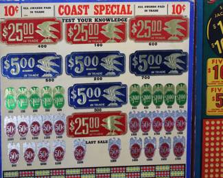 Lot of 2 Vintage Punchboard Gambling Punch Boards  Sooper Dooper/Coast Special Test Your Knowledge Trade Stimulators 		196008
