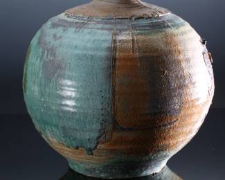 Large Studio Pottery Bottleneck Bulbous  Vase	17in H x 14in Diameter at widest point 	196191
