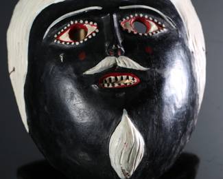 Vintage Juanegro Mexican Dance Mask Folk Art Black 	3x5.5x7in	196032

