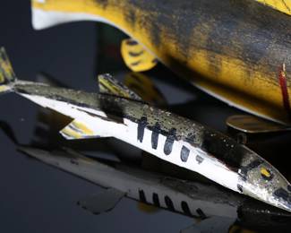 Lot of 3 Vintage Carved Wood Folk Art Fish Decoy		196047
