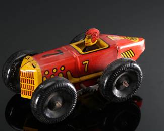 Vintage Marx Tin Litho Windup Race Car	2.5x3x5in	196104
