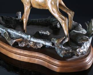 Walt Horton “It's Your Move” Bronze Sculpture Native American Girl & Deer 11/100	15.5x23.25x10.5in	199153
