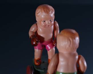 Vintage Japan Celluloid Boxers Fighting Babies Toy #2	5x6.5x2in	196155
