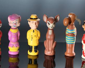 Lot of 14 1960s Vintage Colgate-Palmolive "SOAKY" Character Bath Bubble Bottles Figures 		196179
