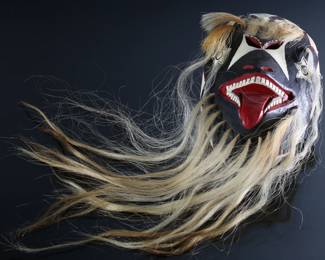 Vintage Yaqui Pasko'ola Pascola Wooden Mexican Dance Mask #1	3.5x5.5x8in	196029
