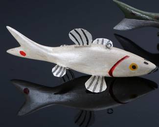 Lot of 2 Chuck Meldrum Fish Decoys CM Folk Art Decoy		196248
