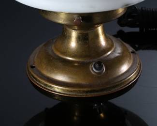 Art Deco Milk Glass Acorn Lamp Light Fixture 	12in H x 7.5in Diameter 	196217
