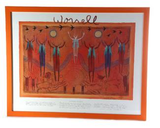 *Signed* Bill Worrell Kindred Spirits Framed Art Poster 	Frame: 26x33x0.75in	199070
