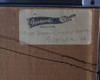 *Original* Art Meat Dream ( Sausage Apparition) Gasowski 	Frame: 13.75x15.5in	196025
