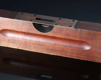 Antique 30in Stanley No 30 Level Brass & Wood 	30x3.2x12.3in	199023
