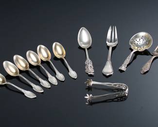 Lot of 11 misc Sterling Silver Flatware pieces 		199168
