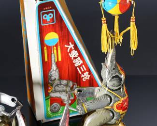 Lot of 3 Vintage Blic Wind-Up Tin Litho Elephant on Bike Toys in Box	6 x 14 x 10 in	198028
